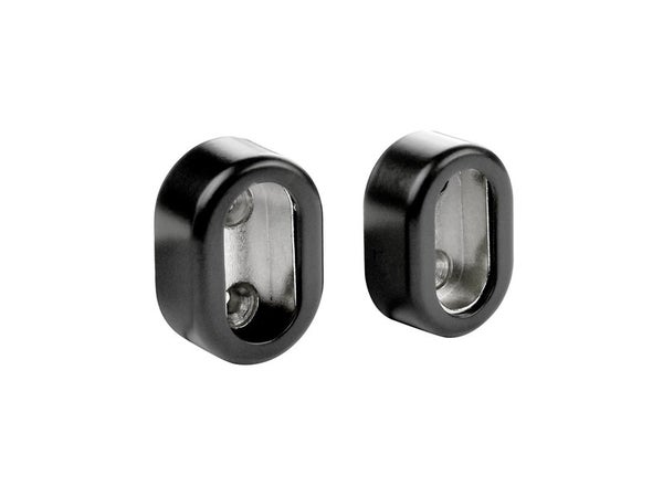 Lot de 2 support de barre de penderie D30 x 15 mm ovale noir 28.9 m
