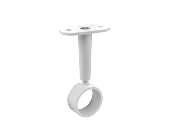 Lot de 1 support de barre de penderie D25 mm rond blanc 21.78 m