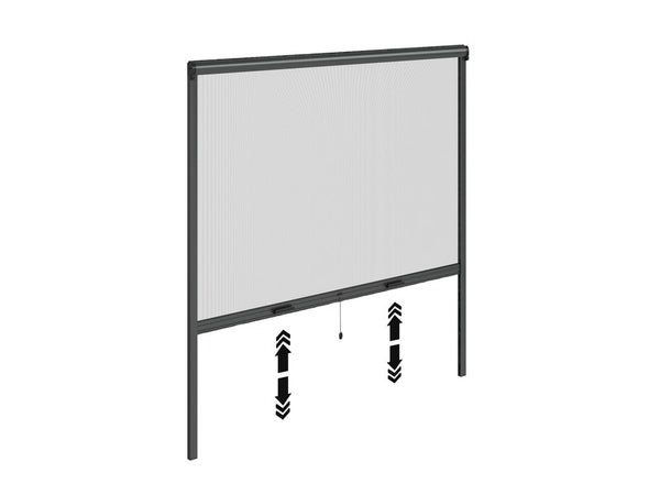 Moustiquaire enroulement vertical 120x120 cadre alu gris