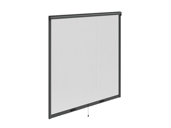 Moustiquaire enroulement vertical 140x140 cadre alu gris
