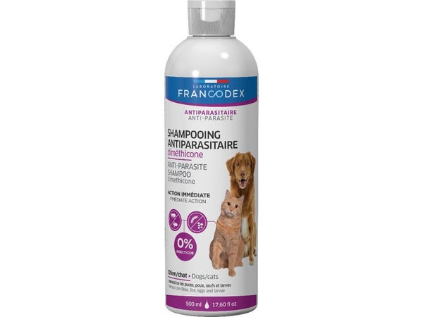 Shampooing anti-parasitaire pour chien et chat, FRANCODEX, 500 ml