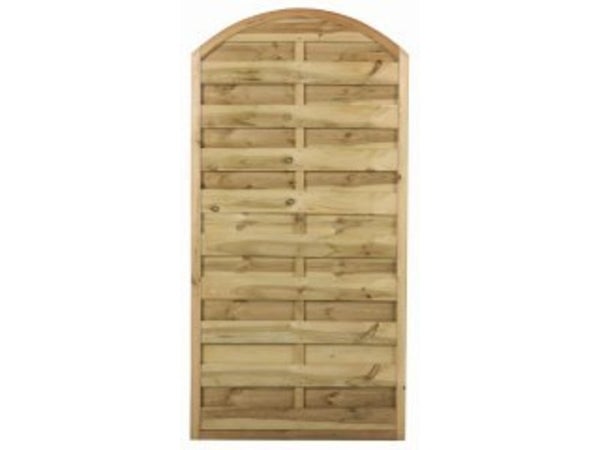 Panneau bois occultant arc Mika, l.90 x H.180 cm, brun clair