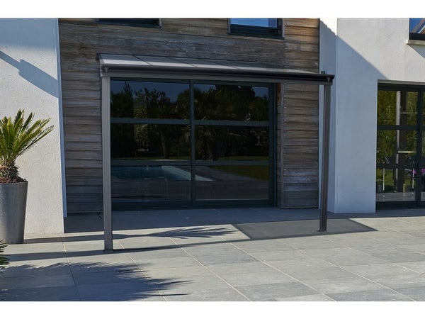 Pergola adossee DCB GARDEN Cielo-3x3-n aluminium noir, 9.36 m?