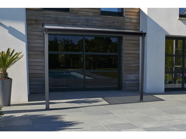 Pergola adossée DCB GARDEN Cielo-3x3-n aluminium noir, 9.36 m²