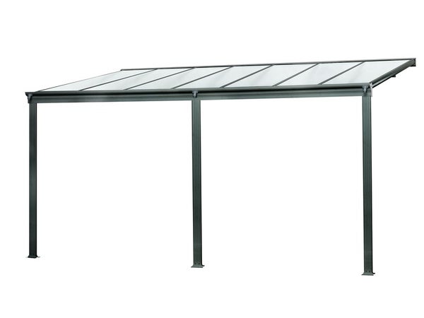 Pergola adossee DCB GARDEN Cielo-4x3-n aluminium noir, 9.36 m?