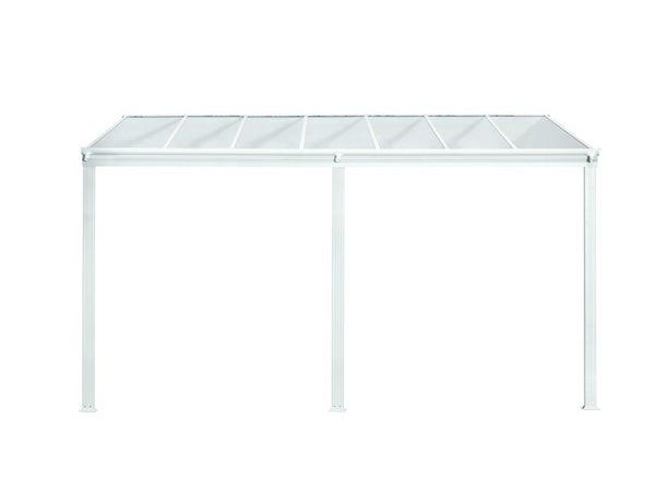 Pergola adossee DCB GARDEN Cielo-4x3-b aluminium blanc, 9.36 m?