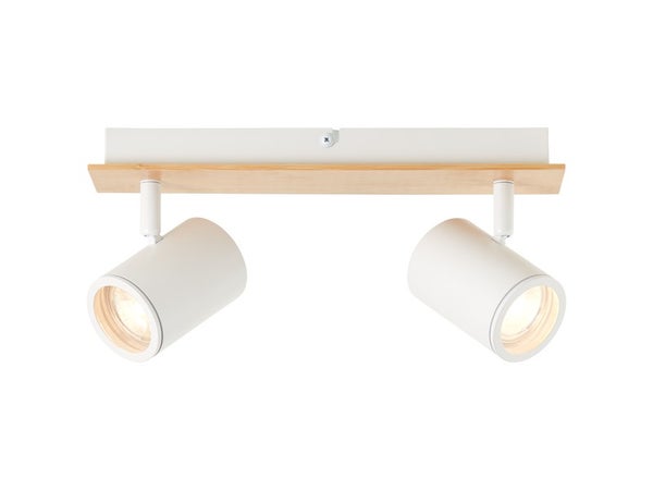 Rampe 2 spots SDB, nature, metal blanc GU10 max 20 W, BRILLIANT Soha
