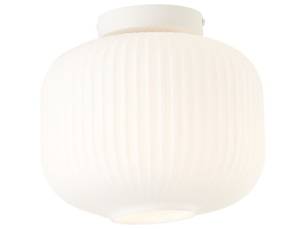 Plafonnier SDB 1xE27, nature verre blanc BRILLIANT Laguna D.24 cm