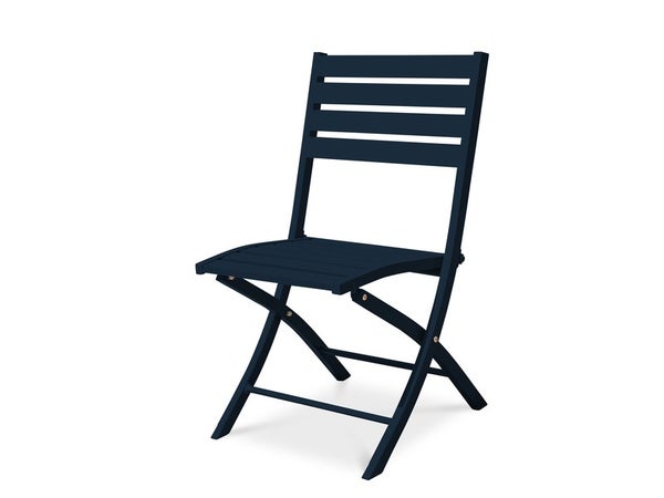 Chaise pliante de jardin en aluminium Marius bleu nuit