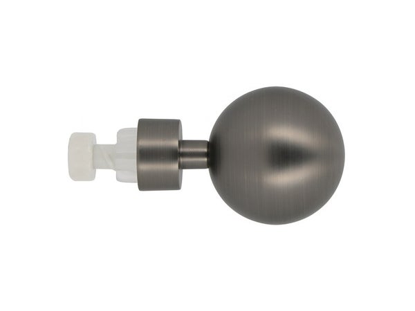 Lot de 2 embouts Boule. gun, gris mat, pour tringle à rideau Diam.20 mm MOBOIS