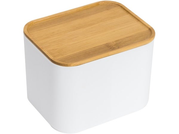Boîte bambou plastique, SENSEA, H.11 x l.12 x P.11 cm