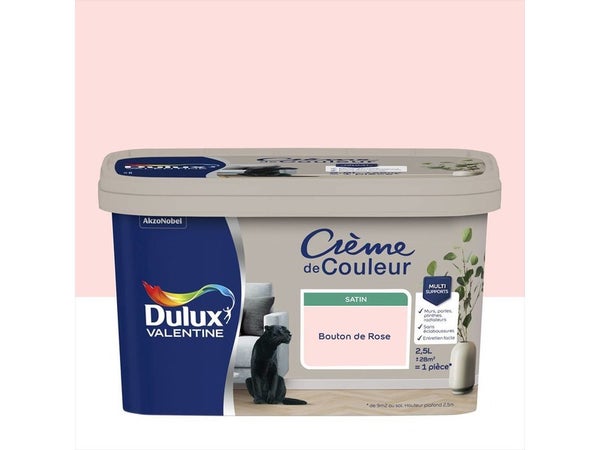 Peinture mur, boiserie, radiateur crème de couleur DULUX VALENTINE bouton de rose 2.5L