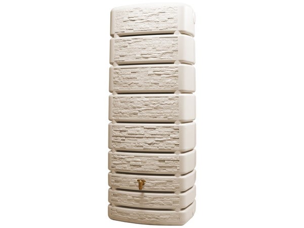 Récupérateur d'eau GARANTIA rectangulaire mural Slim Stone, 500 litres, sable