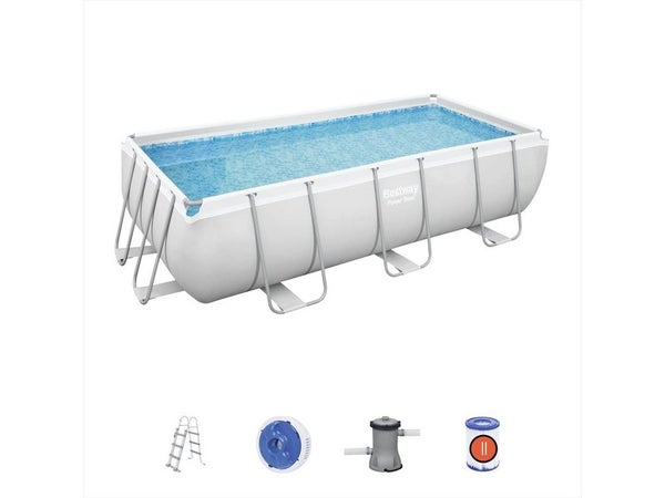 Piscine hors-sol tubulaire Power Steel BESTWAY, L.4.04 x l.2.01 x H.1 m