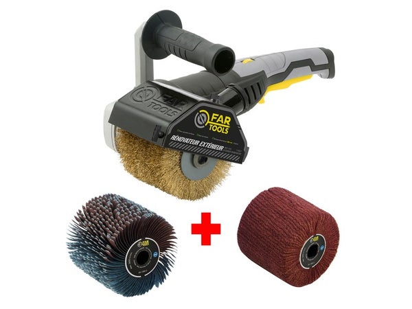 Pack renovateur exterieur filaire + 2 brosses FARTOOLS 615127, 1300 W