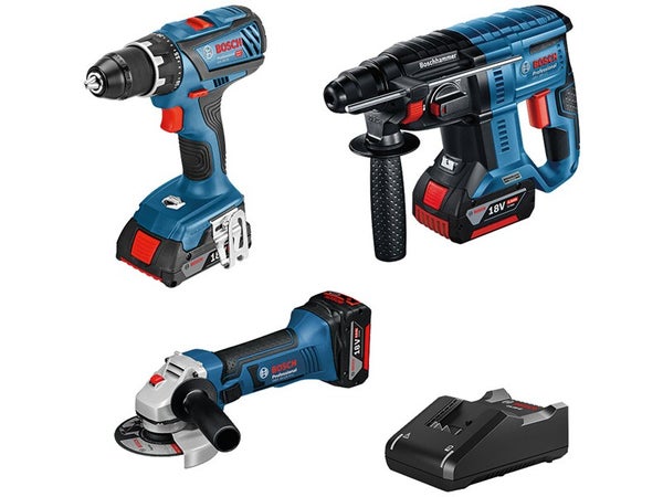 Kit de 3 outils sans fil BOSCH PROFESSIONAL, 18 V 3-4 Ah, 3 batteries