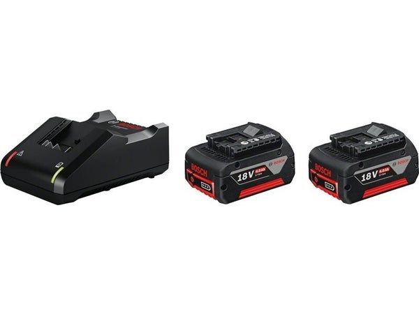 Lot de 2 batteries et 1 chargeur BOSCH PROFESSIONAL 1600A019S, 18 V 4 Ah