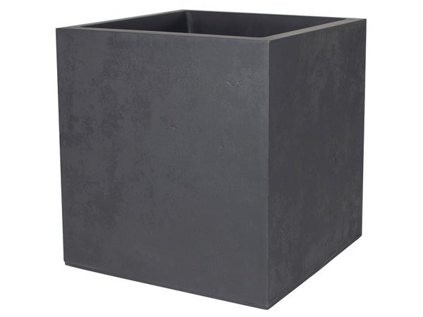 Pot carré EDA Basalt l.49.5 x H.49.5 cm 57L gris anthracite