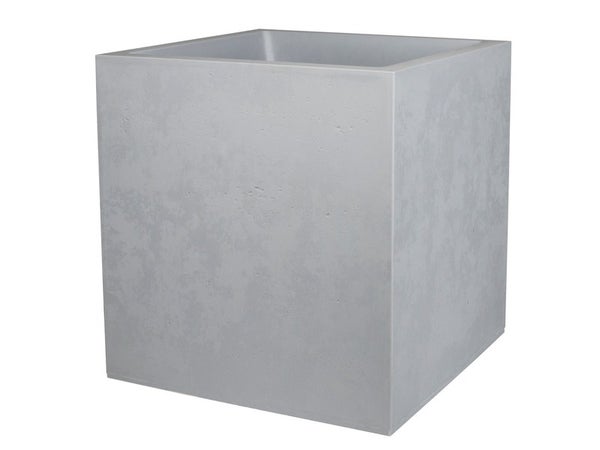 Pot carré EDA Basalt l.49.5 x H.49.5 cm 57L gris béton