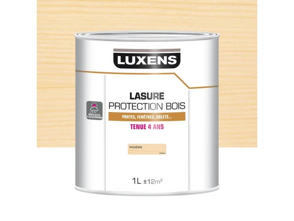 Lasure protection bois porte / fenêtre / volet tenue 4 ans, LUXENS, 1 L incolore satiné