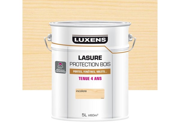 Lasure LUXENS , 4 ans incolore satiné 5 l