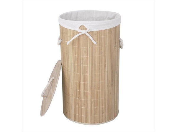 Panier à linge en bambou, SENSEA, 60L H.60 X l.35 X P.35 cm