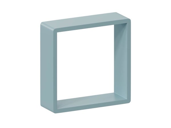 Lot de 3 étagère cube bleu mat, L.28 x H.10 x P.10 cm, Ep.15 mm