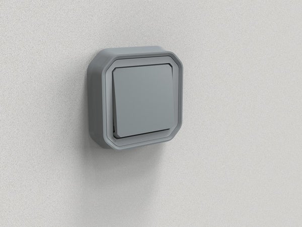 Interrupteur va et vient étanche encastré LEGRAND Plexo gris