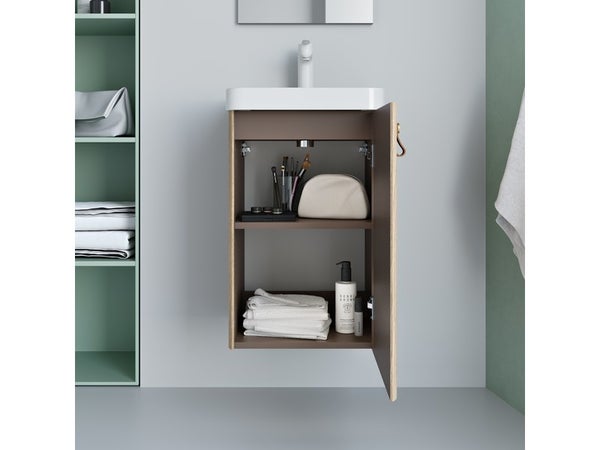 Lave-main meuble sous vasque + vasque club gris neutre 41 x 34 x 60 cm