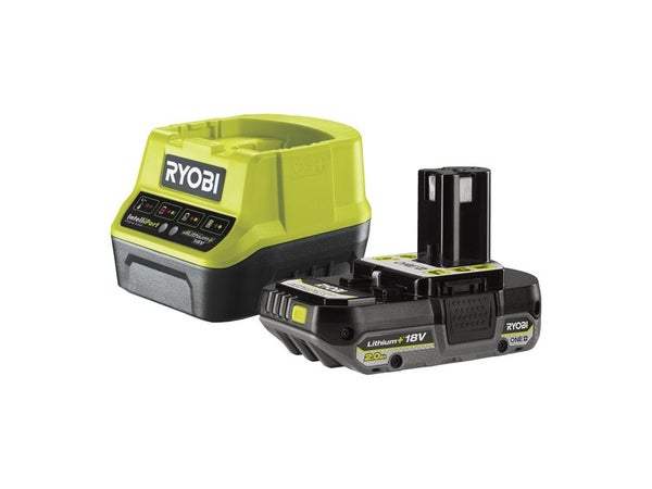 Lot d'1 batterie et d'1 chargeur RYOBI, 18 V, 2 Ah Rc18120-120cg lithium-ion