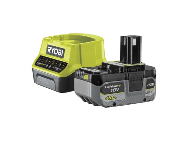 Lot d'1 batterie et d'1 chargeur RYOBI, 18 V, 4 Ah Rc18120-140xg lithium-ion