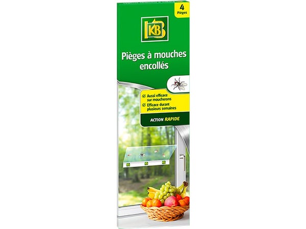 Lot de 4 pièges à mouches, glu, KB