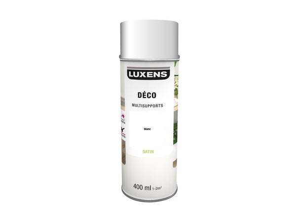 Peinture aérosol Multisupports LUXENS blanc satiné 400 ml