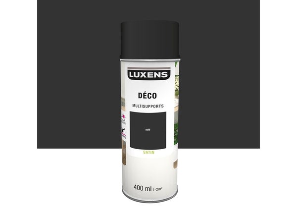 Peinture aérosol Multisupports LUXENS noir satiné 400 ml