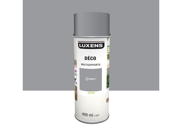 Peinture aérosol Multisupports LUXENS granit 3 satiné 400 ml