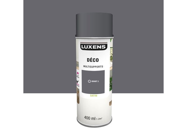 Peinture aérosol Multisupports LUXENS granit 2 satiné 400 ml