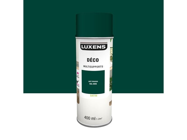 Peinture aérosol Multisupports LUXENS vert mousse ral 6005 satiné 400 ml