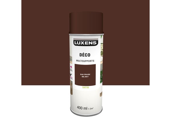 Peinture aérosol Multisupports LUXENS brun chocolat ral 8017 satiné 400 ml