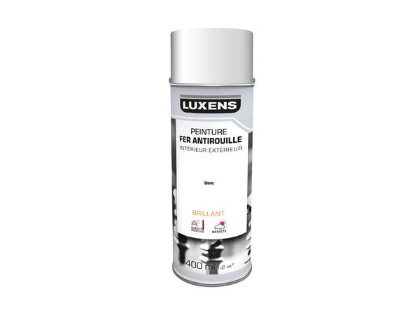 Peinture aérosol Fer antirouille LUXENS blanc brillant 400 ml