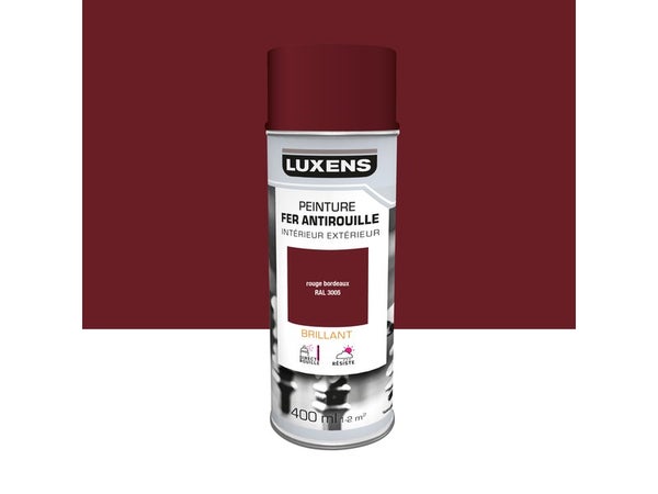 Peinture aérosol LUXENS vin rouge brillant 400 ml