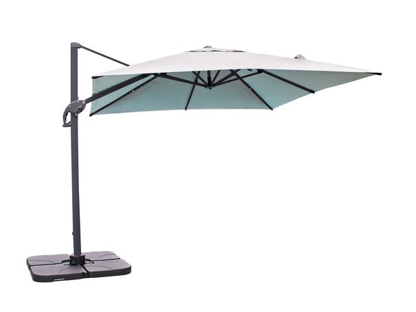 Parasol déporté carré DCB GARDEN Sevilla, L.250 x l.250 cm, gris