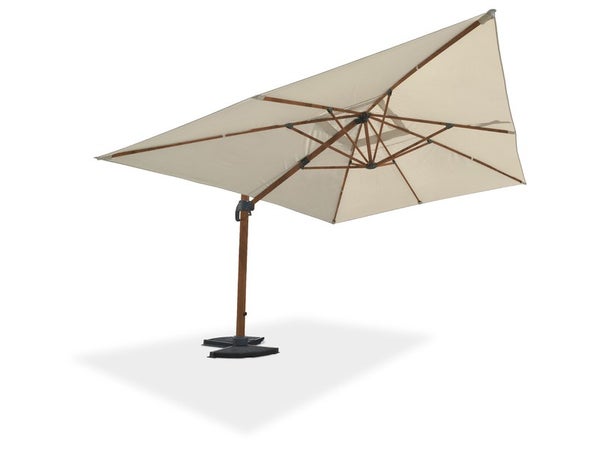 Parasol déporté rectangulaire DCB GARDEN Sevilla, L.400 x l.300 cm, gris