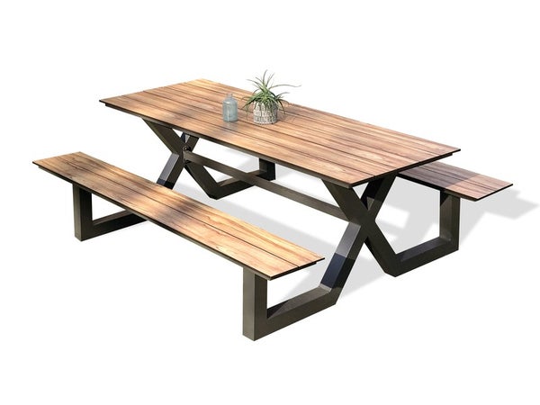 Table rectangulaire DCB GARDEN Vancouver, 8 personnes, gris/argent