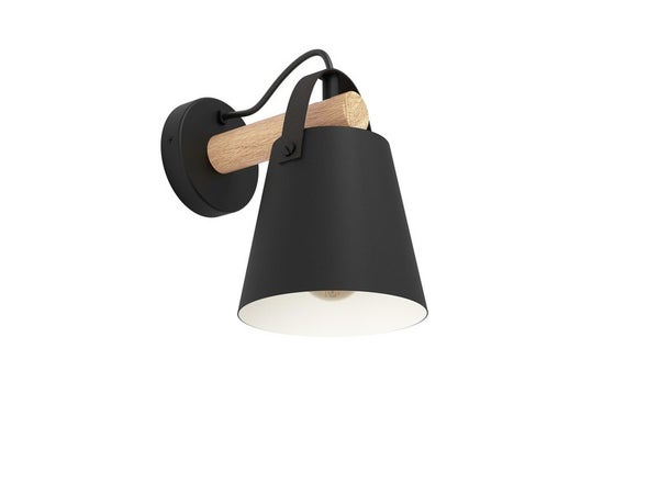 Applique PANDORE E27 H. 25 métal noir/bois INSPIRE