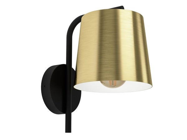 Applique KRELA E27 L. 23 cm métal noir/laiton INSPIRE