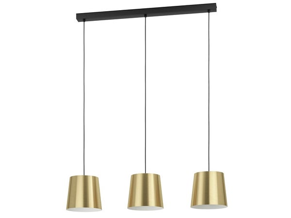 Suspension KRELA 3XE27 L. 85 cm métal noir/laiton INSPIRE