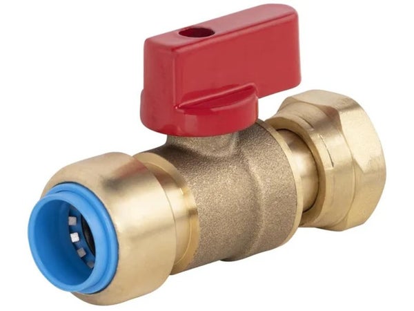 Vanne a ecrou libre femelle 15 x 21 mm diam. 12 mm laiton