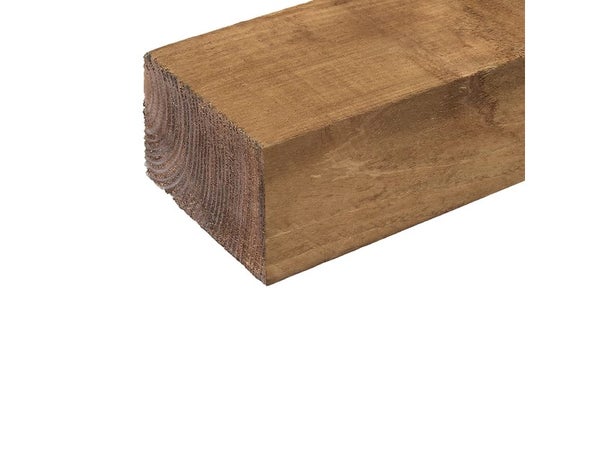 Traverse plat bois brute marron, H.10 x L.200 x l.20 cm