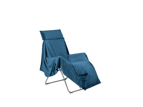 Plaid relax flocon LAFUMA MOBILIER, l.180 x H.150 cm, bleu