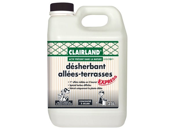 Désherbant pour allées et terrasses, CLAIRLAND, 2,5 litres